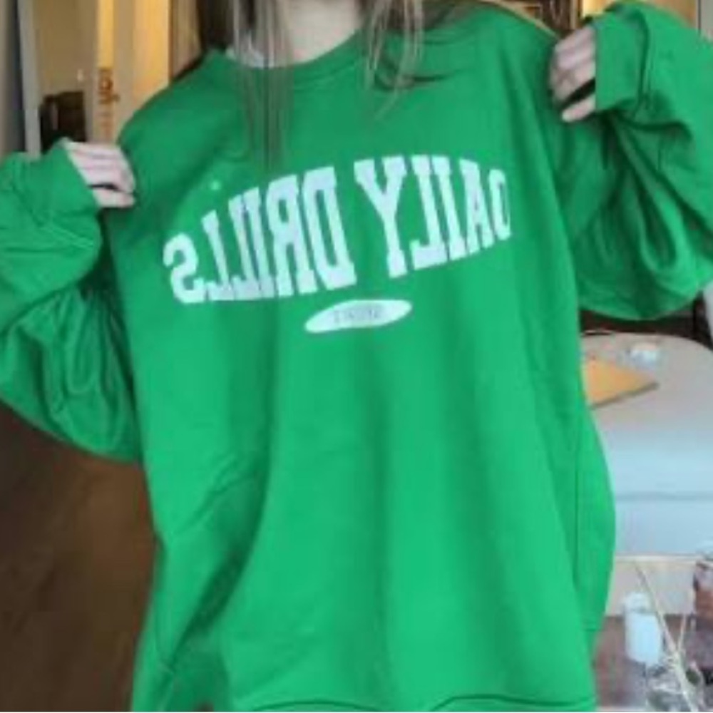 Daily Drills Unisex Oversized Hoodie in Kelly Green! - Picture 3 of 3